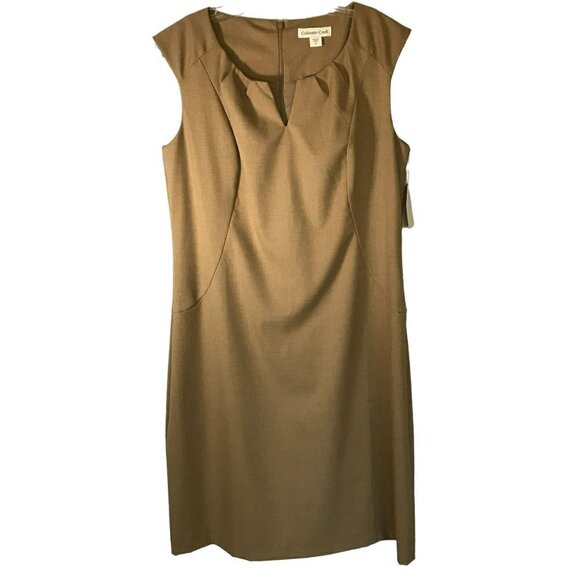 Coldwater Creek NWT Sheath Dress Sueded Twill Sleeveless Zip Back Women's Sz 12 - Picture 1 of 15